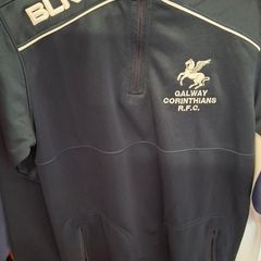 Galway Corinthians BLK Rugby Union Half Zip Jersey (Youths 12 Years) FREE POST