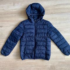 boys navy puffer jacket 7/8