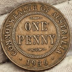 Australia 1936 One Penny 1d Coin