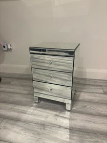 mirrored bedside table