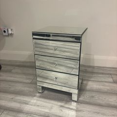 mirrored bedside table