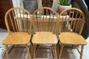 3 x Extremely Sturdy Wooden Kitchen Dining Chairs - Can Deliver