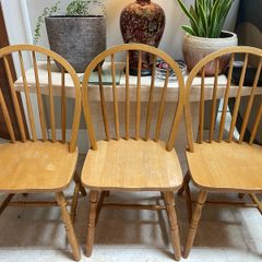 3 x Extremely Sturdy Wooden Kitchen Dining Chairs - Can Deliver