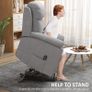 Power Lift Recliner Chair, Electric Lift Chair for Elderly, Overstuffed Linen Fabric Riser and Reclining Armchair with Remote Control, Side Pockets, for Living Room, Grey Image 4