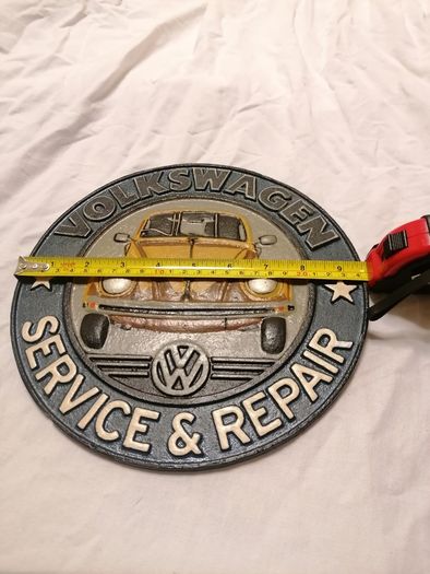 Cast Iron Hand-Painted Wall Volkswagen Crest