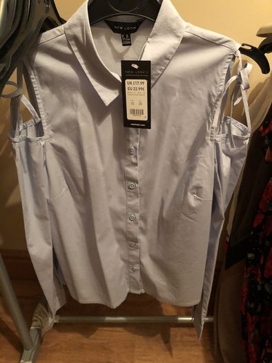 Blue Cold Shoulder Blouse BNWT NEW LOOK