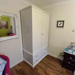 White wardrobe as new size: H 200 cm x 104 cm L x 56 cm depth immaculate conditions