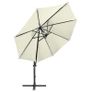 Cantilever Umbrella with Pole and LED Lights Sand 300 cm Image 4