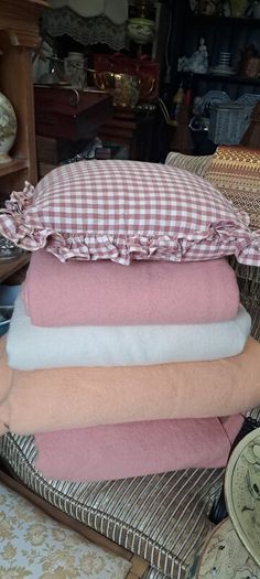 4 X Antique Wool Blankets 25 Each