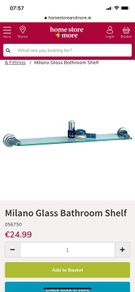 Milano glass bathroom shelf