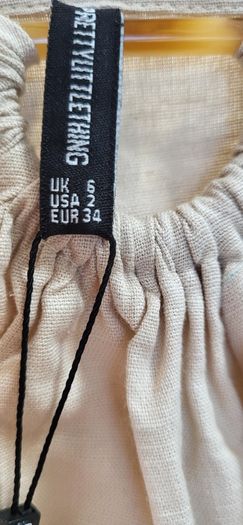 PLT stone linen feel ring front mini skirt Sz 6UK - Bnwt