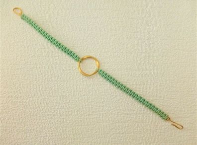 Macrame Charm Gold Tone Bracelet