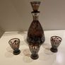 Amethyst Silver Decorated Decanter VINTAGE    With Three Matching Glasses Image 7
