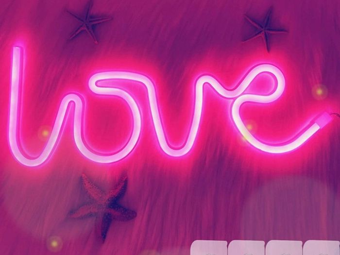 LOVE Pink Neon Light Pink Lamp LED Neon Sign with 4 Hooks, Pink Neon Light Sign for Bedroom Wall Decor Battery/USB Operated LED LOVE Sign Wedding Sign for Valentine's Day Girlfriend Gift (FREE POSTAGE)