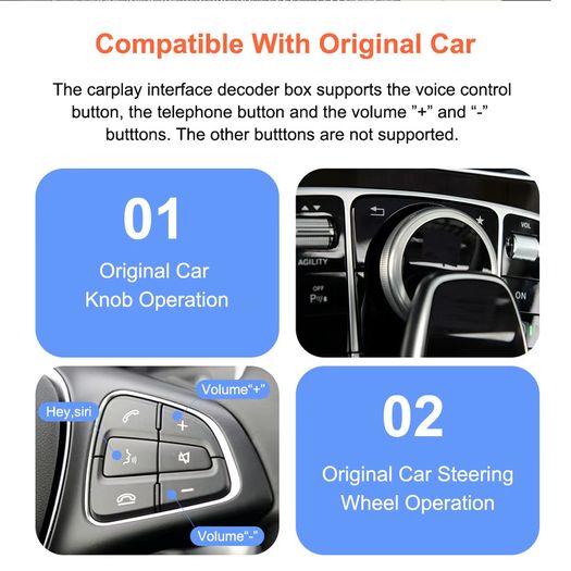 Wireless CarPlay Android Auto Decoder For Mercedes Benz NTG4.5 NTG5.0 W178 W117 W156 W203 W205 W207 W212 BT AUX GPS Car Module
