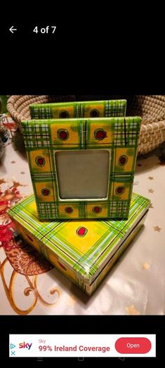Vintage wooden frames set of 2. in paper Mache box made in India..