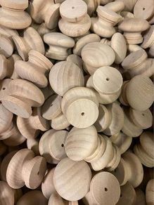 50pc Pilot Drilled Wooden Drawer Knobs 32mm