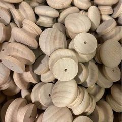 50pc Pilot Drilled Wooden Drawer Knobs 32mm