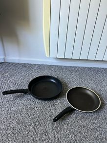 set of frying pans