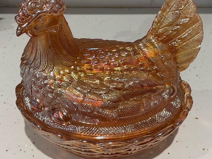Carnival Glass Egg Holder