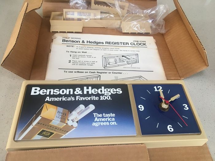 Benson & Hedges Clock Desk or Wall