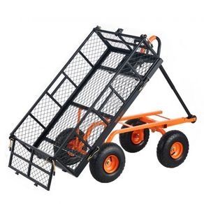 Garden Dump Cart Heavy-duty Metal Yard Carts and Wagons 880 lbs/399.2 kg Loading