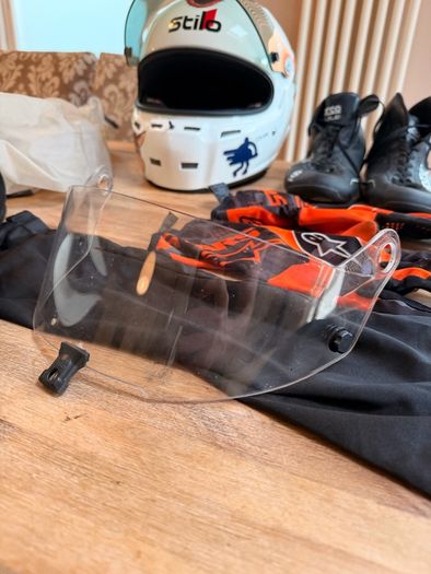 Go kart racing equipment - helmet, rainsuit, boots, gloves and more