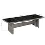 Garden Table 240x90x74 cm Poly Rattan and Glass Image 2