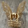 Gold with Silver Studs Butterfly Metal Claw Clip Image 2