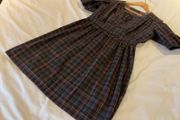 Gorgeous French designer Sessun black check boho style dress L 12