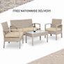 Garden Furniture Set for 4 People  Weatherproof Rattan Effect Image 2