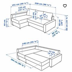 IKEA Corner sofa FRIHETEN Corner sofa-bed with storage, Skiftebo dark grey