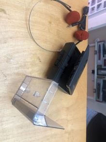 Sharp X-Bass cassette player + Headphones + Cassette