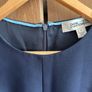 Diane Von Furstenberg navy knee length shift dress with satin detailing, size 4 (UK 8) Image 3