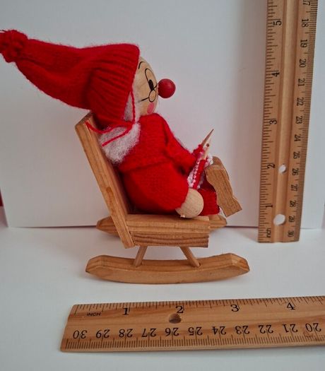Vintage Wooden Granny Gnome on Rocking Chair