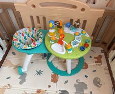 Bright Starts Around We Go 2-in-1 Walk-Activity Centre and Play Table