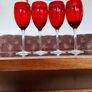Vintage Italian Hand Blown Ruby Red Wine or Water Goblets 23 cm Tall Image 9