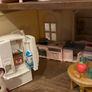 Sylvanian cottage and rainbow nursery bus with extras Image 7