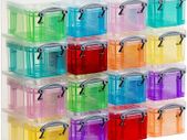 16x0.14 Litre Plastic Storage Box Organiser Clear & Assorted