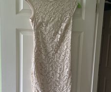 Cream lace dress with cut out back