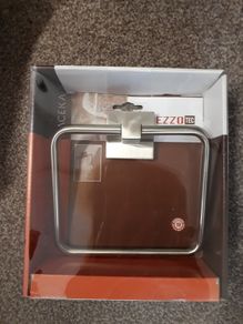 Brushed chrome towel ring, brand new
