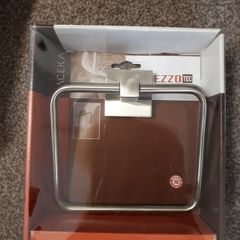 Brushed chrome towel ring, brand new