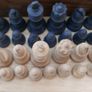 Vintage Wood  Chess Pieces In Box 70s vintage in very good condition Image 8