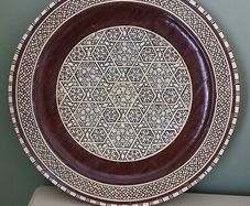 Vintage Mother of Pearl Wooden Decorative Plaque