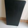 Black faux-leather folding storage ottoman Image 3