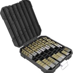 10mm Mix Size Titanium Coated HSS Twist Drill Bits Storage Box Set for Wood Plastic Copper Brass Compatible with Bosch Dewalt Makita Milwaukee and Many Others (FREE POSTAGE)