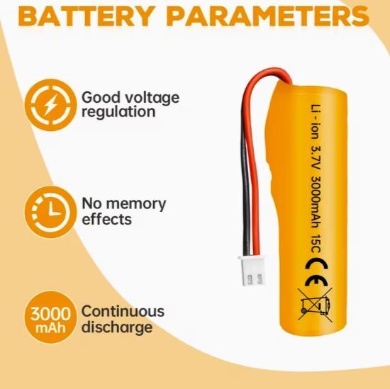 1pcs 3.7V 3000mAh Li Ion Battery with XH2.54-2P, new.