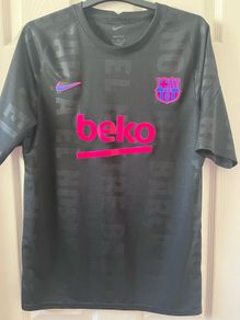 Barcelona soccer jersey& shorts KIT b& pink