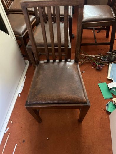 Arts and Crafts Style Solid Wooden Chairs x6
