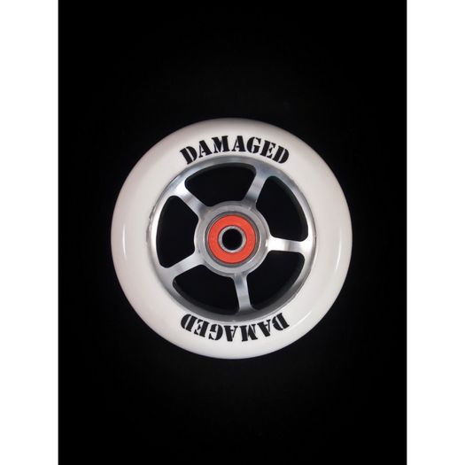 Damaged Alloy 5 Spoke 100mm Silver Wheel With Abec 9 Bearings